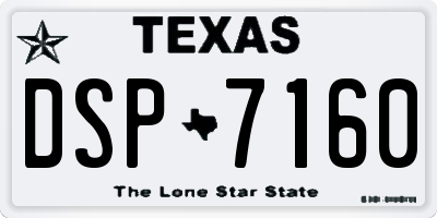 TX license plate DSP7160