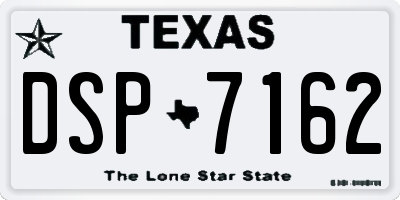 TX license plate DSP7162