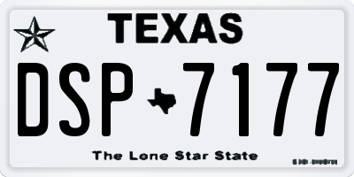 TX license plate DSP7177