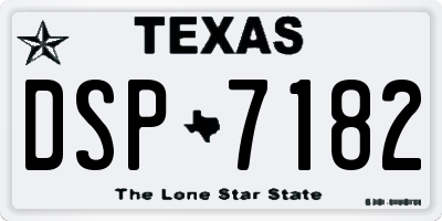 TX license plate DSP7182