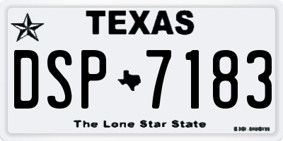 TX license plate DSP7183