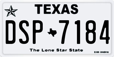 TX license plate DSP7184