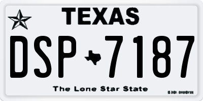 TX license plate DSP7187