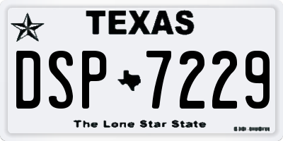 TX license plate DSP7229