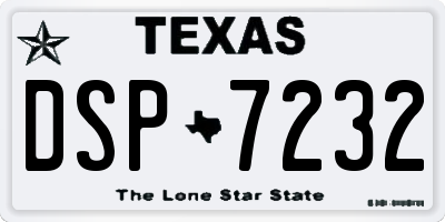 TX license plate DSP7232