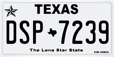 TX license plate DSP7239