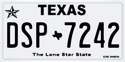 TX license plate DSP7242