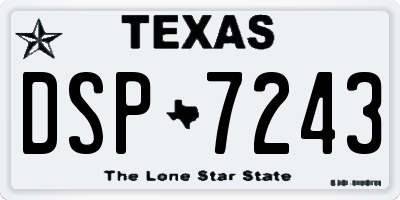 TX license plate DSP7243