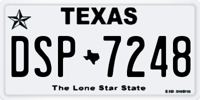 TX license plate DSP7248