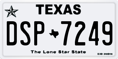 TX license plate DSP7249