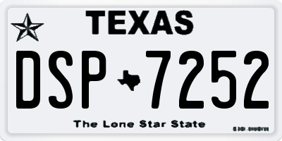 TX license plate DSP7252