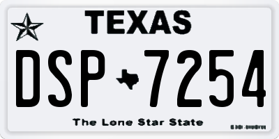 TX license plate DSP7254