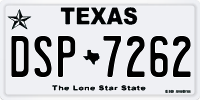 TX license plate DSP7262