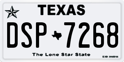 TX license plate DSP7268