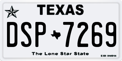 TX license plate DSP7269