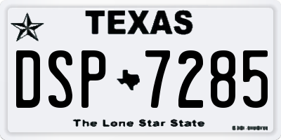 TX license plate DSP7285