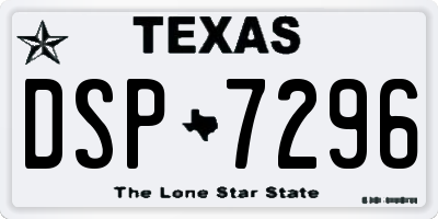 TX license plate DSP7296