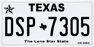 TX license plate DSP7305