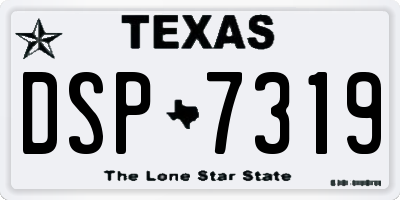 TX license plate DSP7319