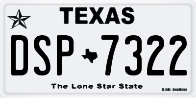 TX license plate DSP7322