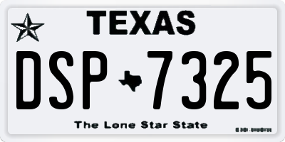 TX license plate DSP7325