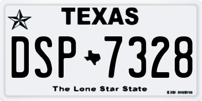 TX license plate DSP7328