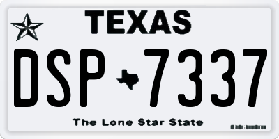 TX license plate DSP7337