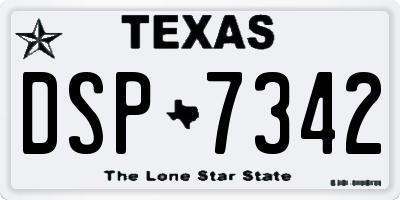 TX license plate DSP7342