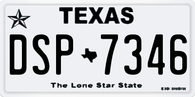 TX license plate DSP7346