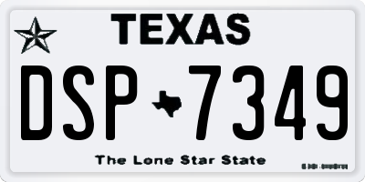 TX license plate DSP7349