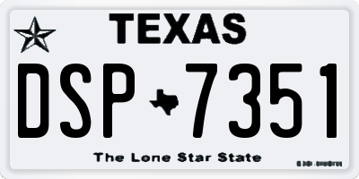 TX license plate DSP7351