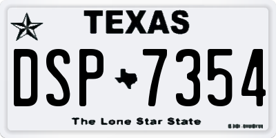 TX license plate DSP7354