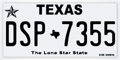 TX license plate DSP7355