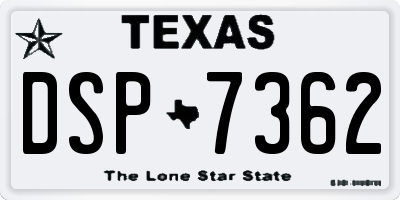 TX license plate DSP7362
