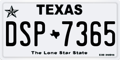 TX license plate DSP7365