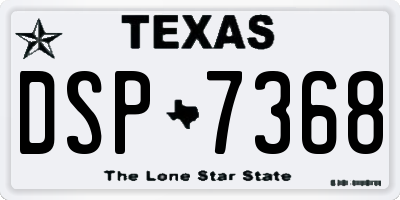 TX license plate DSP7368