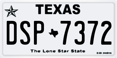TX license plate DSP7372
