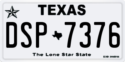 TX license plate DSP7376