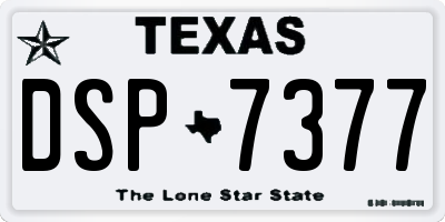 TX license plate DSP7377