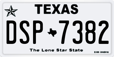 TX license plate DSP7382