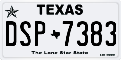 TX license plate DSP7383