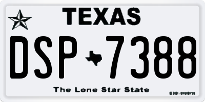 TX license plate DSP7388