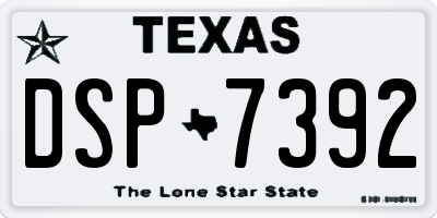 TX license plate DSP7392