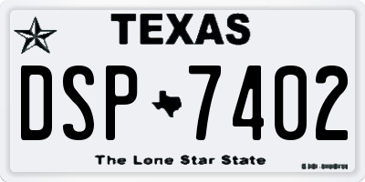 TX license plate DSP7402