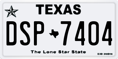 TX license plate DSP7404
