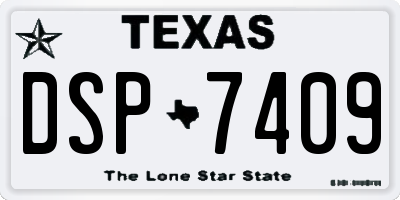 TX license plate DSP7409