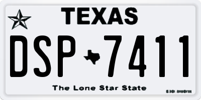 TX license plate DSP7411