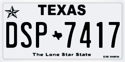 TX license plate DSP7417