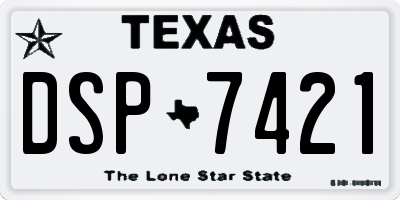 TX license plate DSP7421
