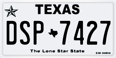 TX license plate DSP7427
